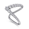 14K White Gold Diamond Chevron Ladies Ring - 0.5 ct