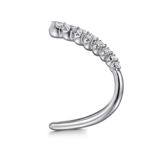 14K White Gold Diamond Chevron Ladies Ring