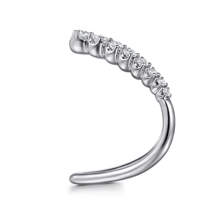 14K White Gold Diamond Chevron Ladies Ring