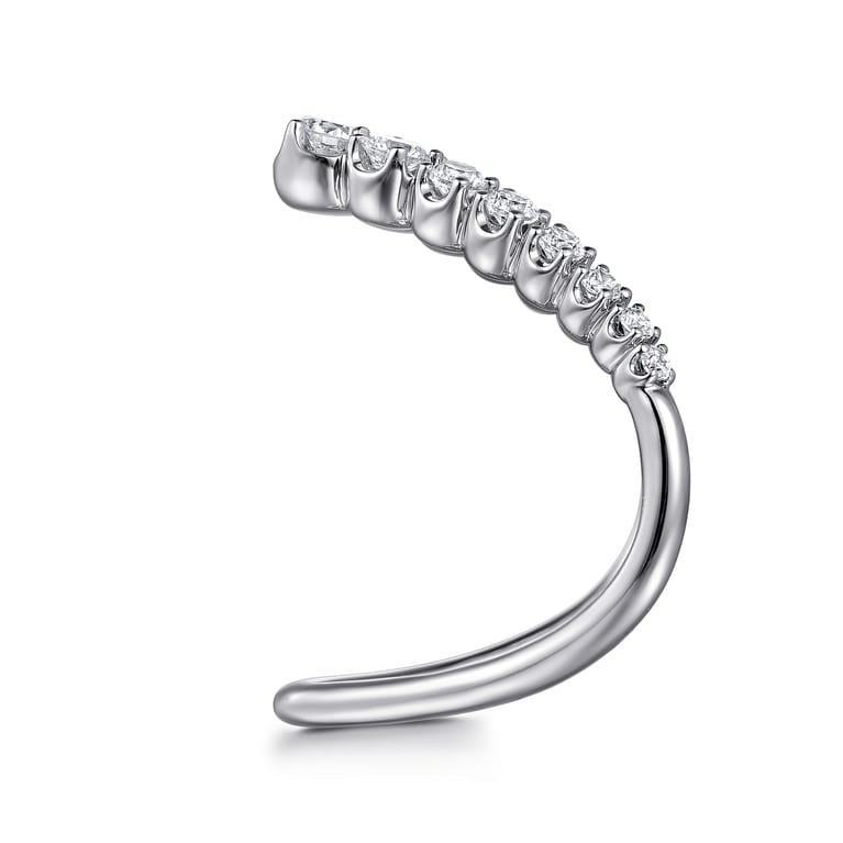 14K White Gold Diamond Chevron Ladies Ring - 0.5 ct - Shot 4