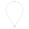 14K White Gold Diamond Chevron Necklace - 0.3 ct