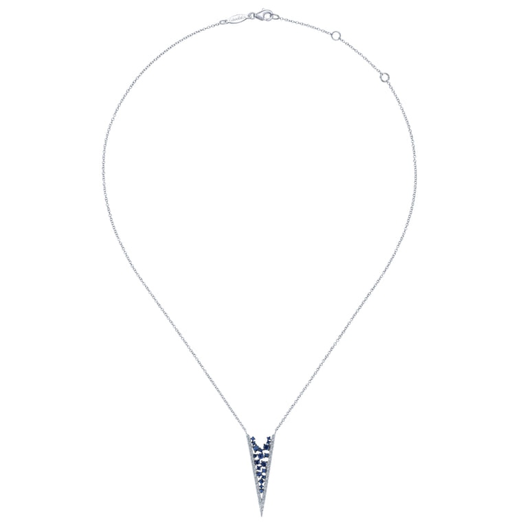 14K White Gold Diamond Chevron Necklace - 0.3 ct - Shot 2