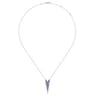 14K White Gold Diamond Chevron Necklace - 0.3 ct