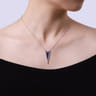 14K White Gold Diamond Chevron Necklace - 0.3 ct