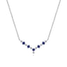 14K White Gold Diamond Chevron Necklace - 0.1 ct