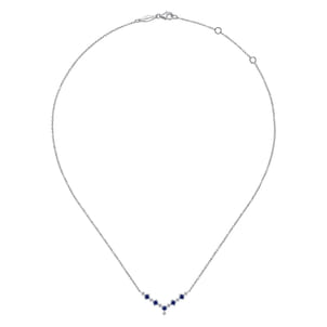 14K White Gold Diamond Chevron Necklace