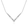 14K White Gold Diamond Chevron Necklace - 0.4 ct