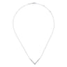 14K White Gold Diamond Chevron Necklace - 0.4 ct