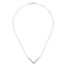 14K White Gold Diamond Chevron Necklace - 0.75 ct
