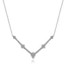 14K White Gold Diamond Chevron Necklace - 1 ct