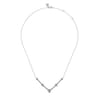 14K White Gold Diamond Chevron Necklace - 1 ct