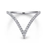 14K White Gold Diamond Chevron Ring - 0.25 ct