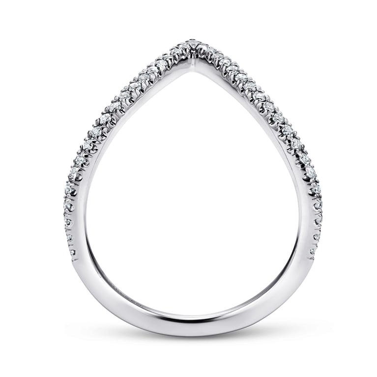 14K White Gold Diamond Chevron Ring - 0.25 ct - Shot 2