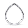 14K White Gold Diamond Chevron Ring - 0.25 ct