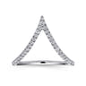 14K White Gold Diamond Chevron Ring - 0.25 ct