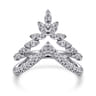 14K White Gold Diamond Chevron Ring - 0.5 ct