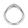 14K White Gold Diamond Chevron Ring - 0.5 ct