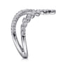 14K White Gold Diamond Chevron Ring - 0.5 ct