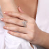 14K White Gold Diamond Chevron Ring - 0.5 ct