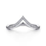 14K White Gold Diamond Chevron Ring - 0.06 ct