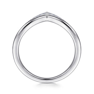 14K White Gold Diamond Chevron Ring