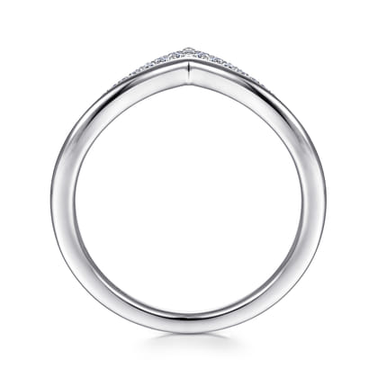 14K White Gold Diamond Chevron Ring