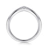 14K White Gold Diamond Chevron Ring - 0.06 ct