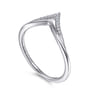 14K White Gold Diamond Chevron Ring - 0.06 ct