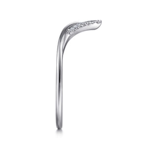 14K White Gold Diamond Chevron Ring