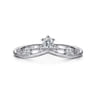 14K White Gold Diamond Chevron Ring - 0.2 ct