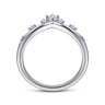 14K White Gold Diamond Chevron Ring - 0.2 ct