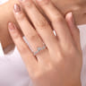 14K White Gold Diamond Chevron Ring - 0.2 ct