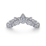 14K White Gold Diamond Chevron Ring - 0.4 ct