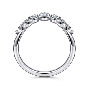 14K White Gold Diamond Chevron Ring