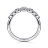 14K White Gold Diamond Chevron Ring - 0.4 ct