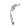 14K White Gold Diamond Chevron Ring - 0.4 ct