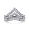 14K White Gold Diamond Chevron Ring - 0.54 ct