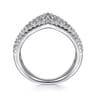 14K White Gold Diamond Chevron Ring - 0.54 ct