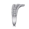 14K White Gold Diamond Chevron Ring - 0.54 ct