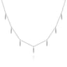 14K White Gold Diamond Choker Necklace with Diamond Spike Drops - 0.31 ct