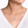 14K White Gold Diamond Circle Pendant Necklace - 0.45 ct