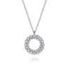 14K White Gold Diamond Circle Pendant Necklace - 0.5 ct