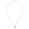 14K White Gold Diamond Circle Pendant Necklace - 0.5 ct