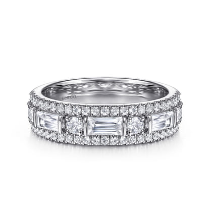 14K White Gold Diamond Classic Band Ring