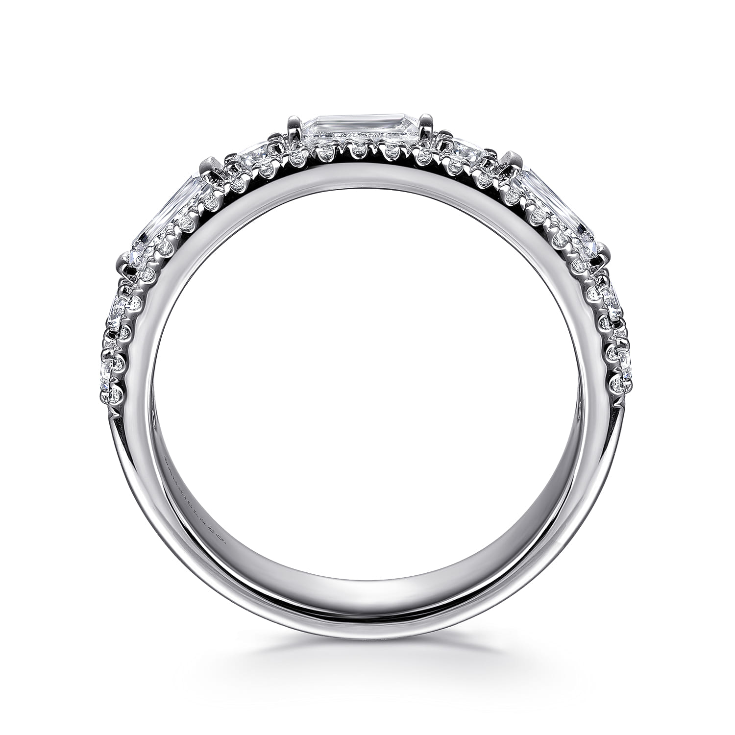 14K White Gold Diamond Classic Band Ring - 1 ct - Shot 2
