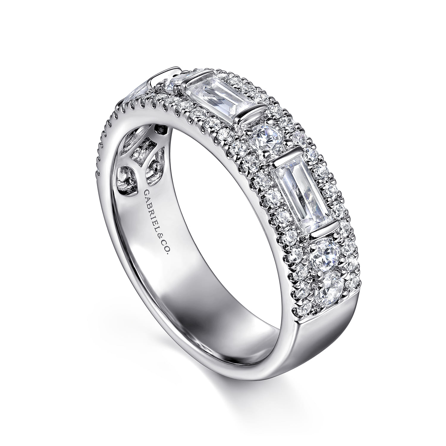 14K White Gold Diamond Classic Band Ring - 1 ct - Shot 3