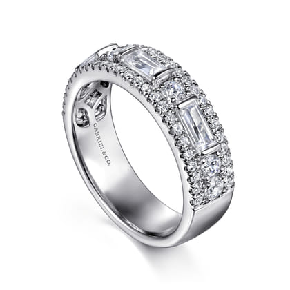 14K White Gold Diamond Classic Band Ring