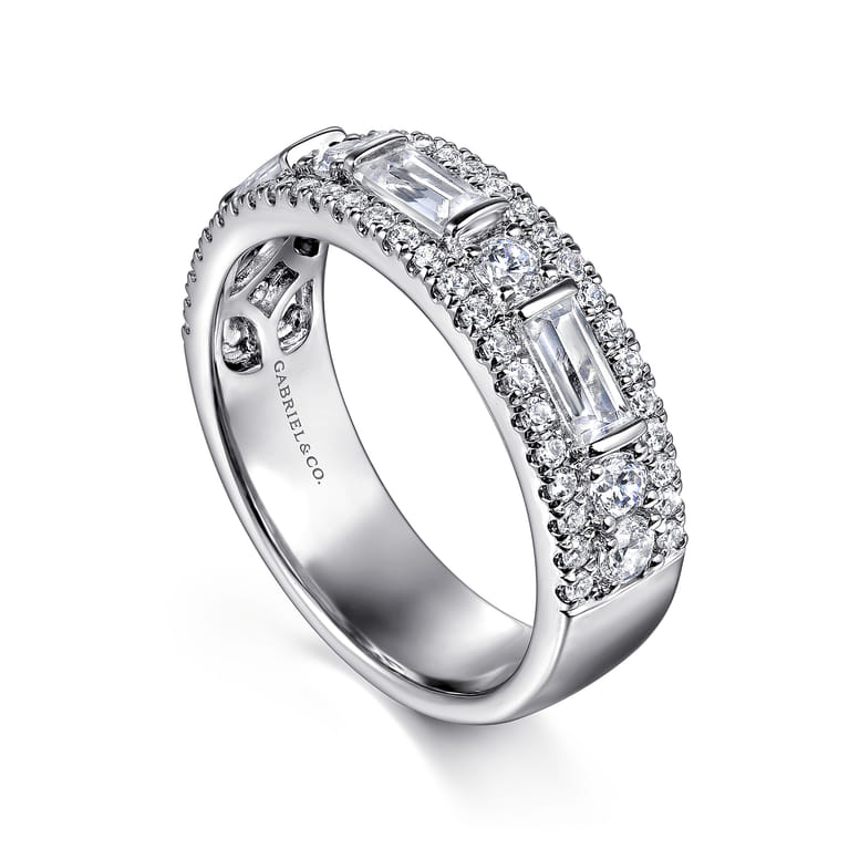 14K White Gold Diamond Classic Band Ring - 1 ct - Shot 3