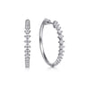 14K White Gold Diamond Classic Hoop Earrings - 1.25 ct