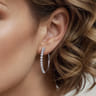 14K White Gold Diamond Classic Hoop Earrings - 1.25 ct